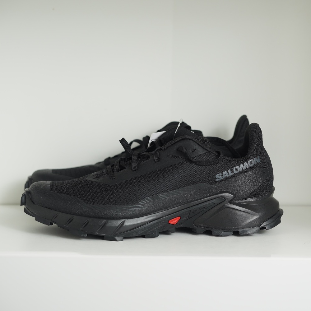 Salomon ALPHACROSS 5  Sneakers Men Black Ebony Lace Up Trail Running Shoes US 10 - Picture 2 of 5